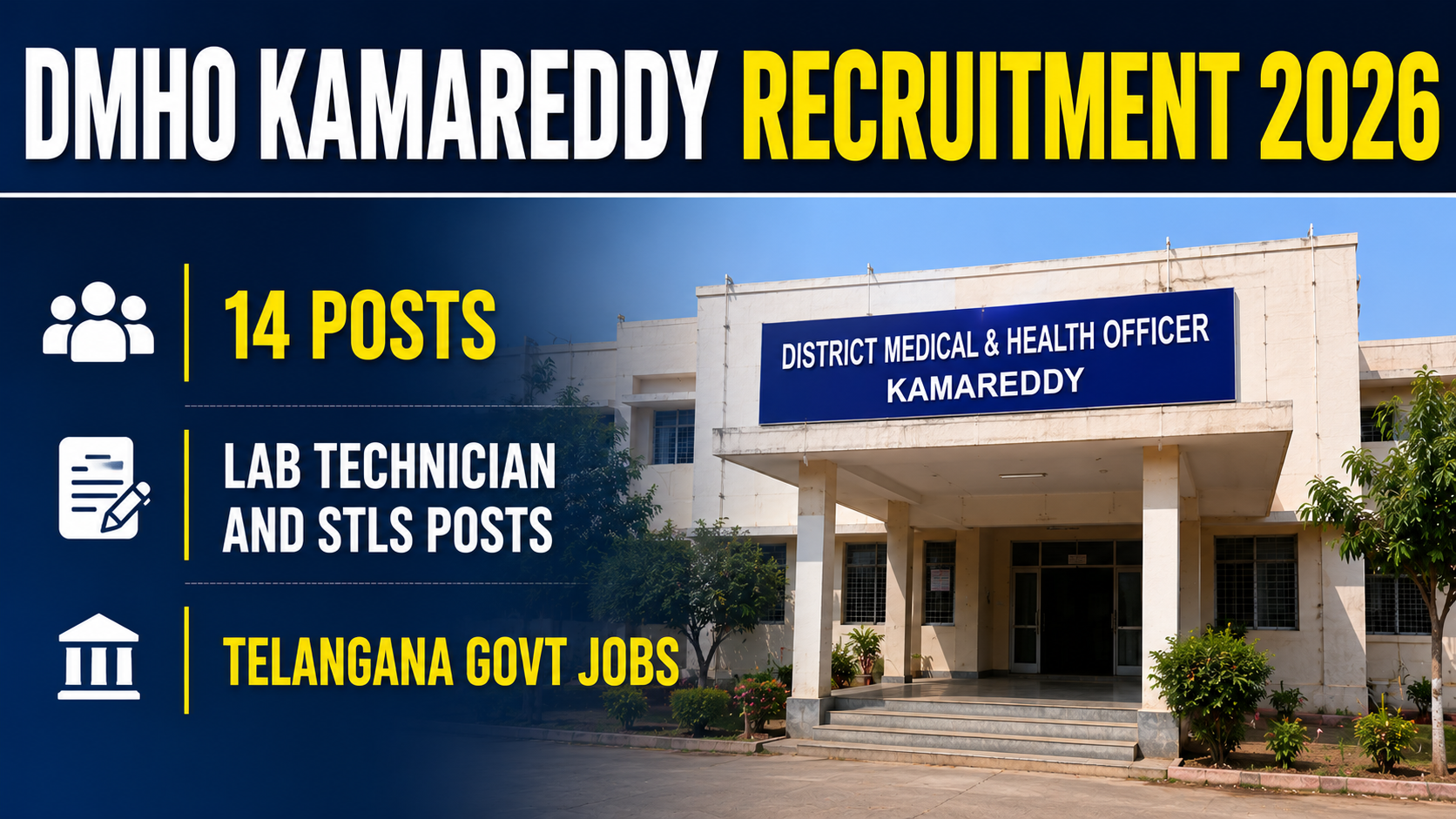 DMHO Kamareddy Recruitment 2026 Notification for Lab Technician and STLS Posts