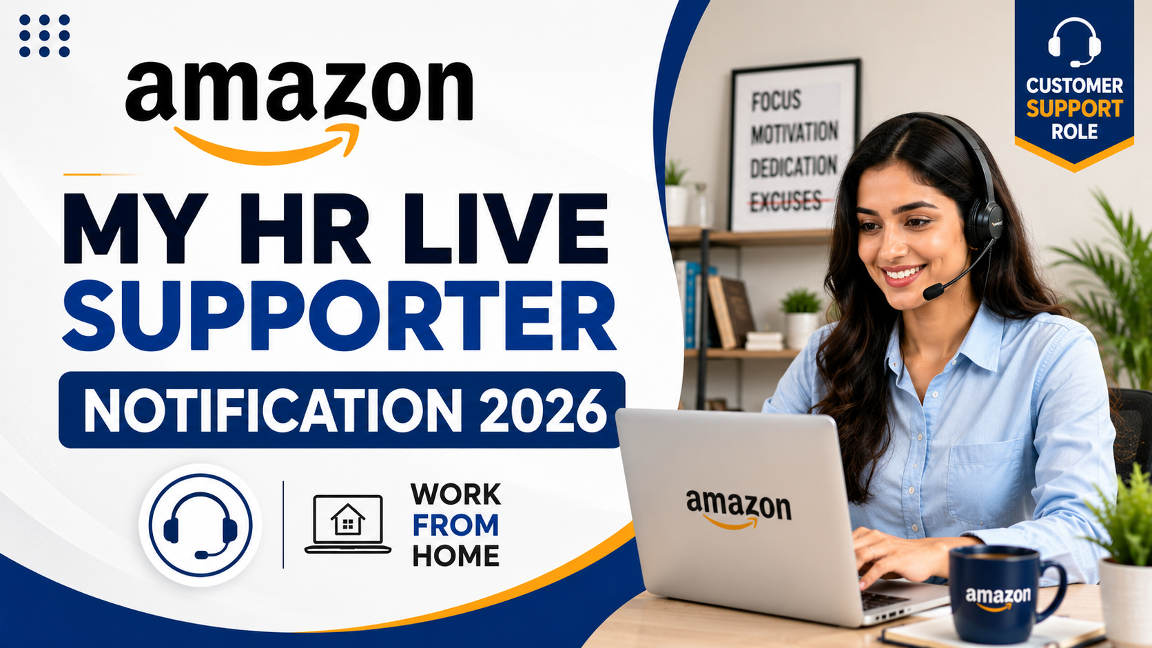 Amazon MyHR Live Support Advisor Jobs 2026 notification for Bachelor's Degree candidates in Hyderabad and Bangalore Virtual locations.